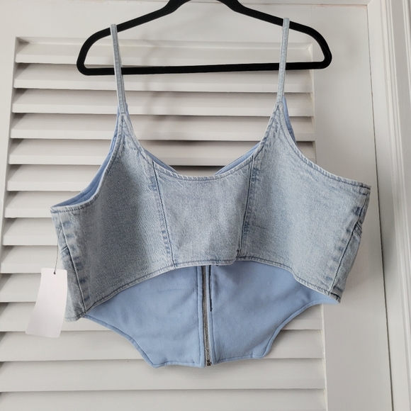 AFRM x Revolve NWT Iris Top In Crystal blue Wash. - Picture 6 of 12
